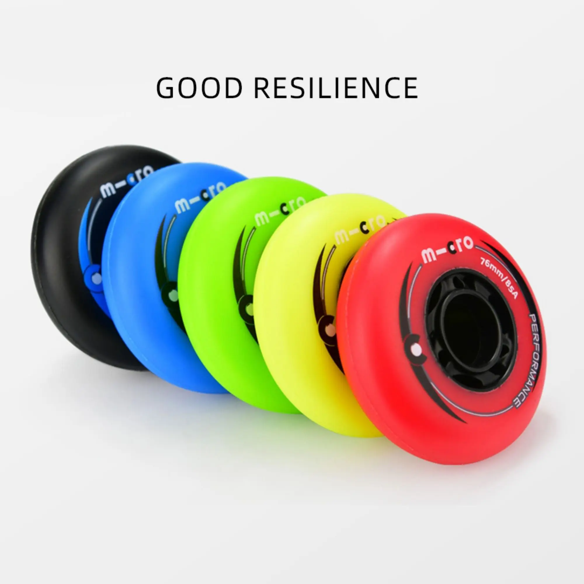 4PCS 76/80mm 3.15Inch 85A Colorful Thick PU Wheel for Slalom Skates, Freestyle Skate Wheels,