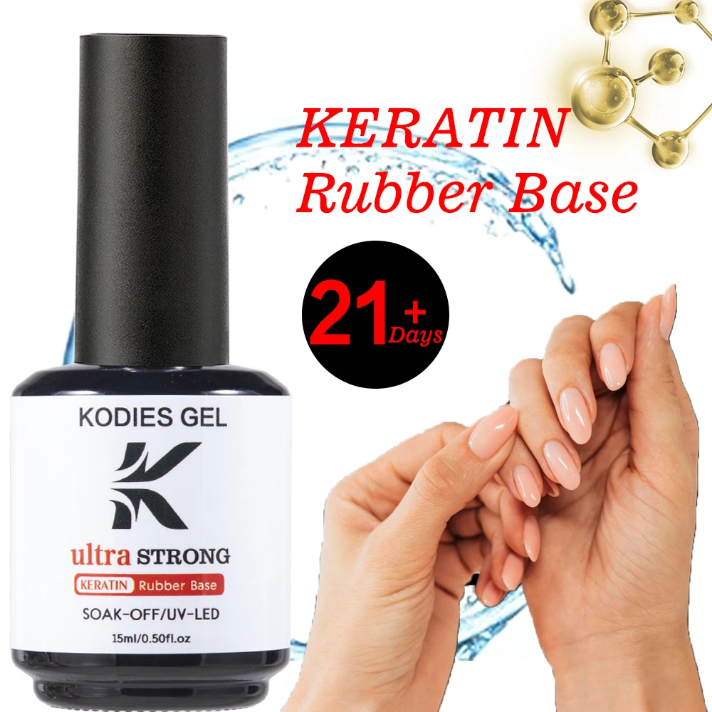 KODIES GEL Formula Keratin Base Coat Gel Nail Polish Ultra Strong Base Primer 15ml Vernis Semi Permanent UV Gel Foundation