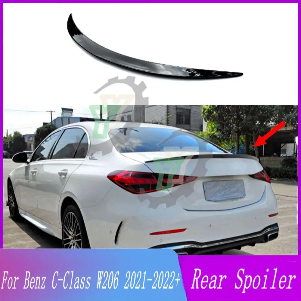 

High Quality ABS Plastic Rear Trunk Spoiler Rear Wing Lip Trim For Mercedes Benz C-Class W206/S206 2021 2022+ Car Accessories