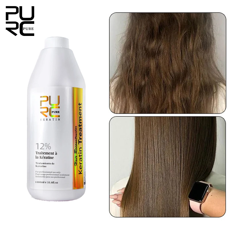 

PURC Natural Keratin Free Formaldehyde Hair Treatment 0% 1000ml Keratin Protein Hair Repair Straight Frizzy Hair Salon Product