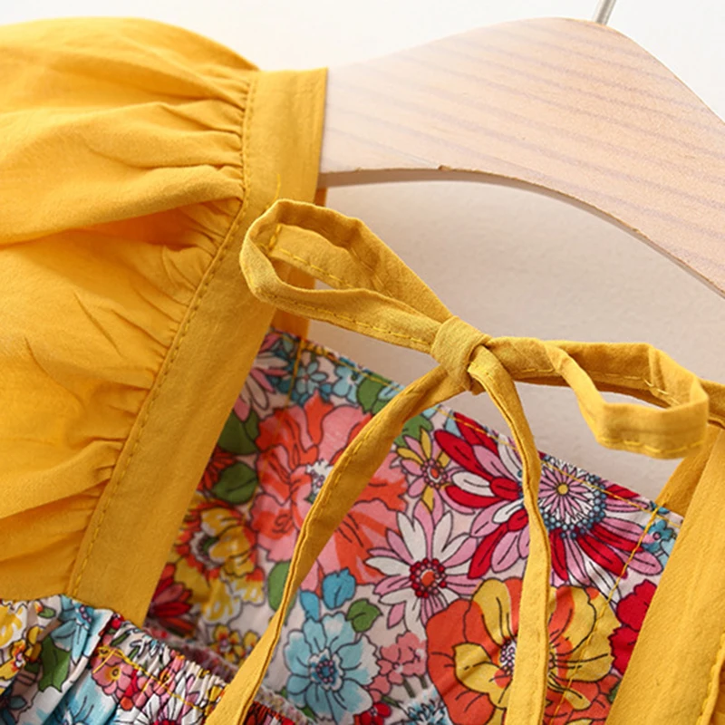 فستان صيفي جديد للفتيات بأكمام طائرة صغيرة مزهّرة...