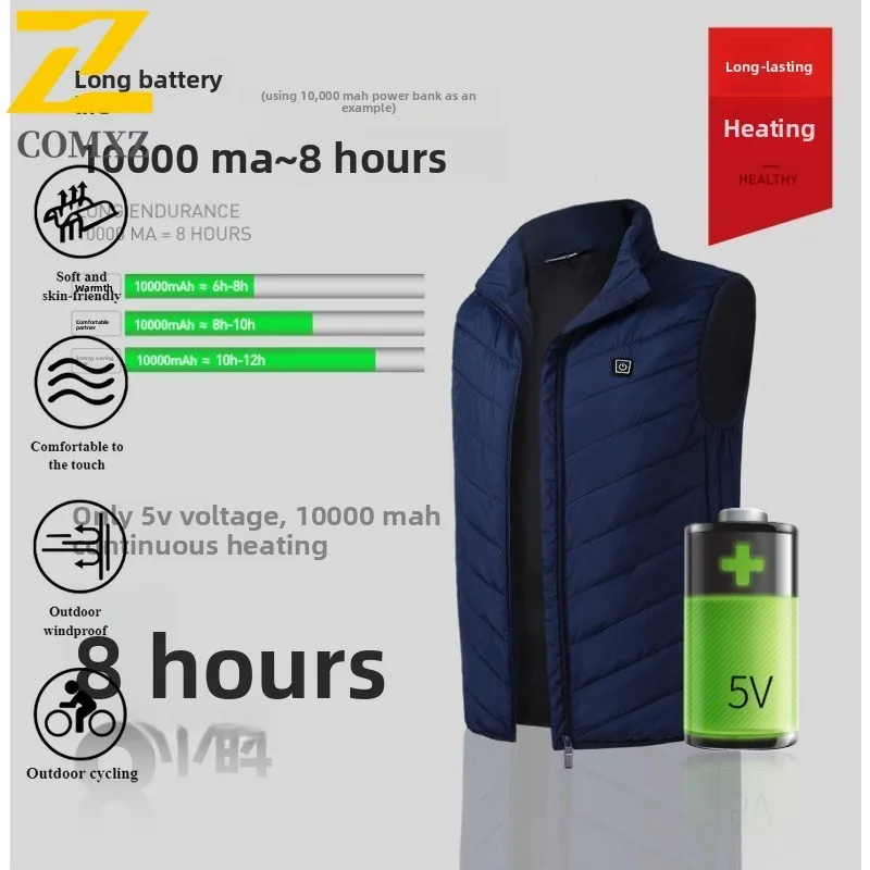 Graphene Heated Vest USB Fast Charging Warming Massage Waistcoat Waterproof windprooffor Man Women Thermal Therapy Winter Wear