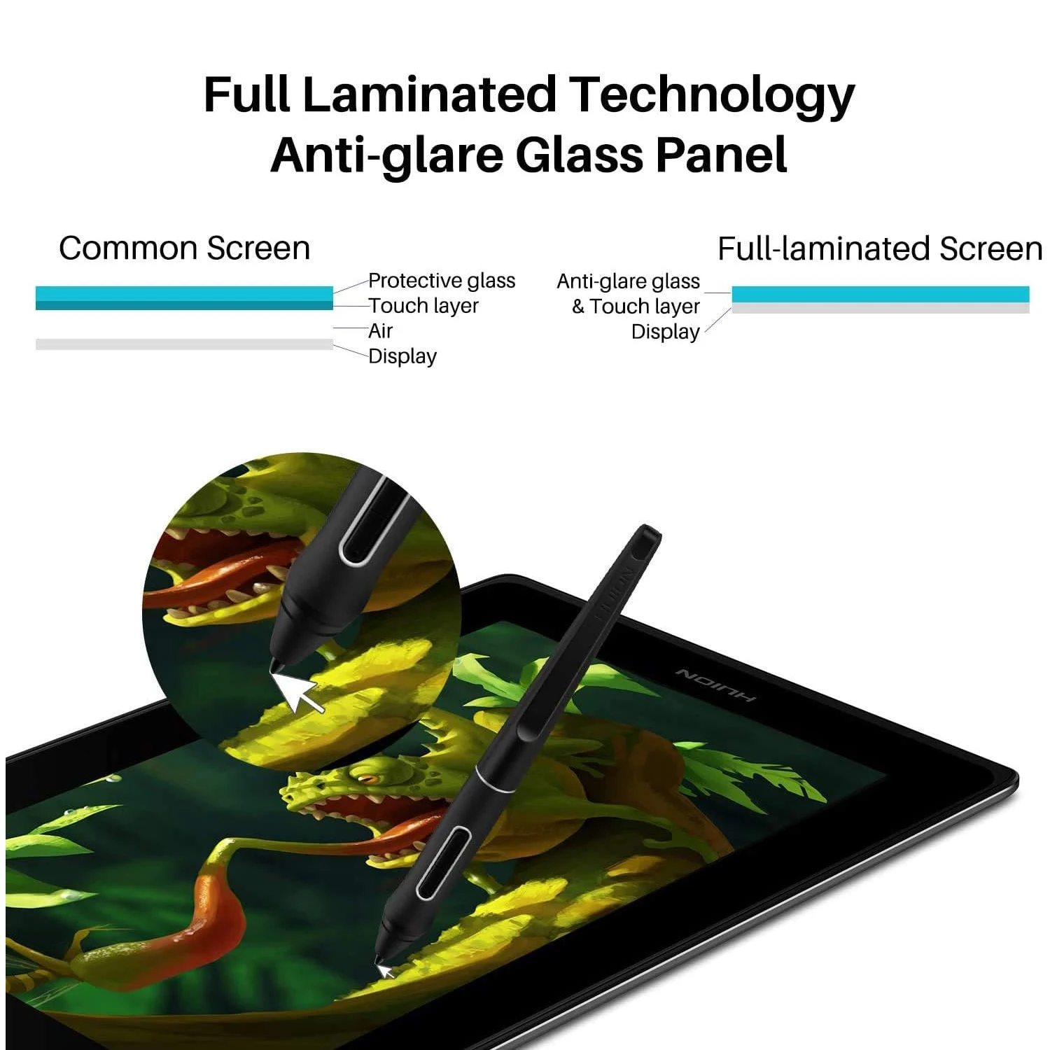 Huion Kamvas Pro 12 Graphics Tablet with Screen 11.6 Inch Digital  Drawing Monitor Full-Laminated Pen Display with Foldable Sta 4