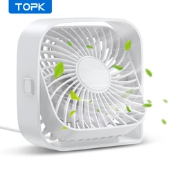 Compact USB Desk Fan with Strong Airflow & Quiet Operation - Adjustable 3 - Speed 360° Rotatable Design (White)