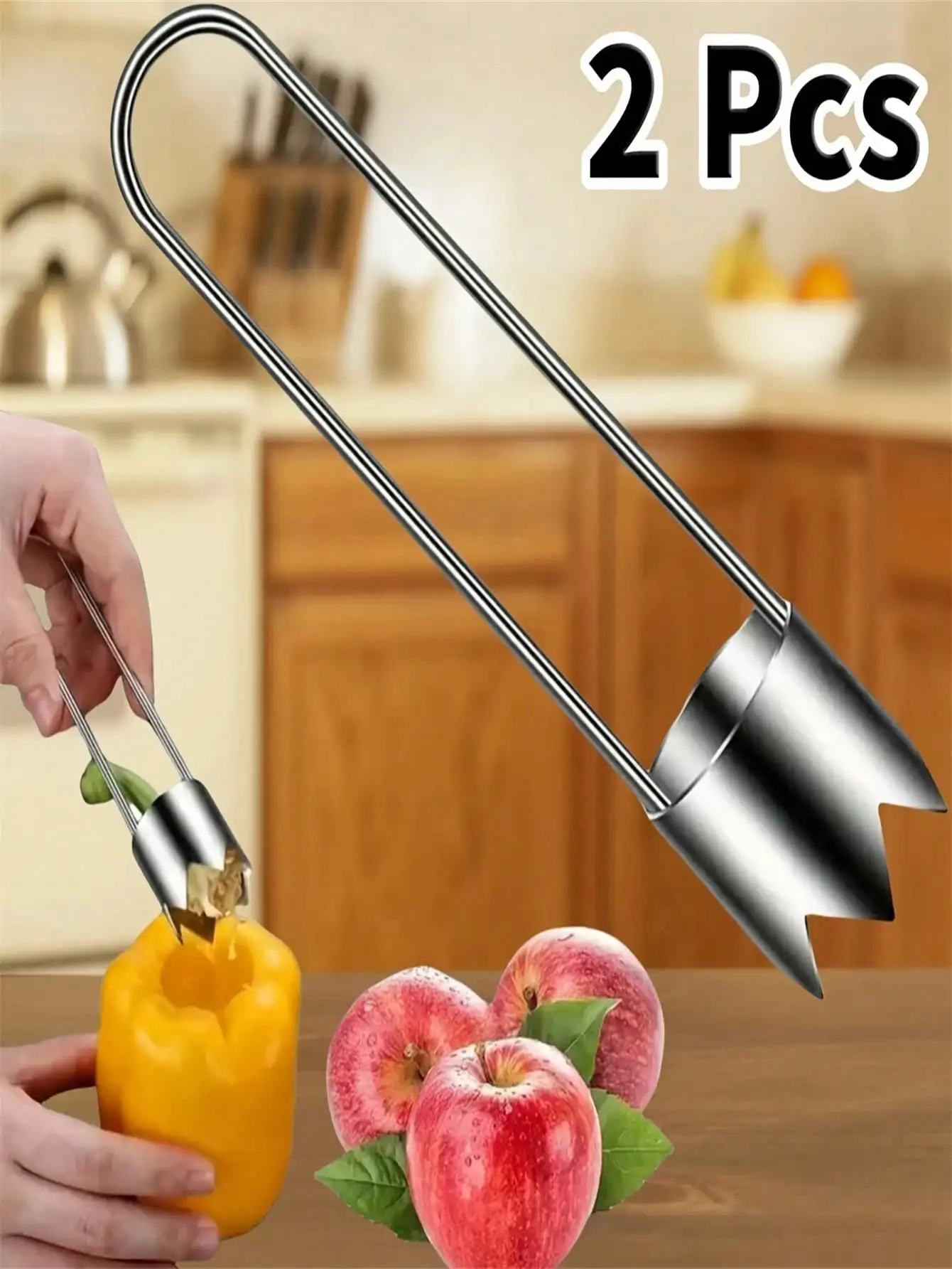 2pcs Premium Stainless Steel Fruit & Vegetable Corer | Easy-to-Use Seed Remover, Easy-to-Clean, Multi-Functional, Food-Grade Saf 2pcs Premium Stainless Steel Fruit & Vegetable Corer | Easy-to-Use Seed Remover, Easy-to-Clean, Multi-Functional, Food-Grade Saf