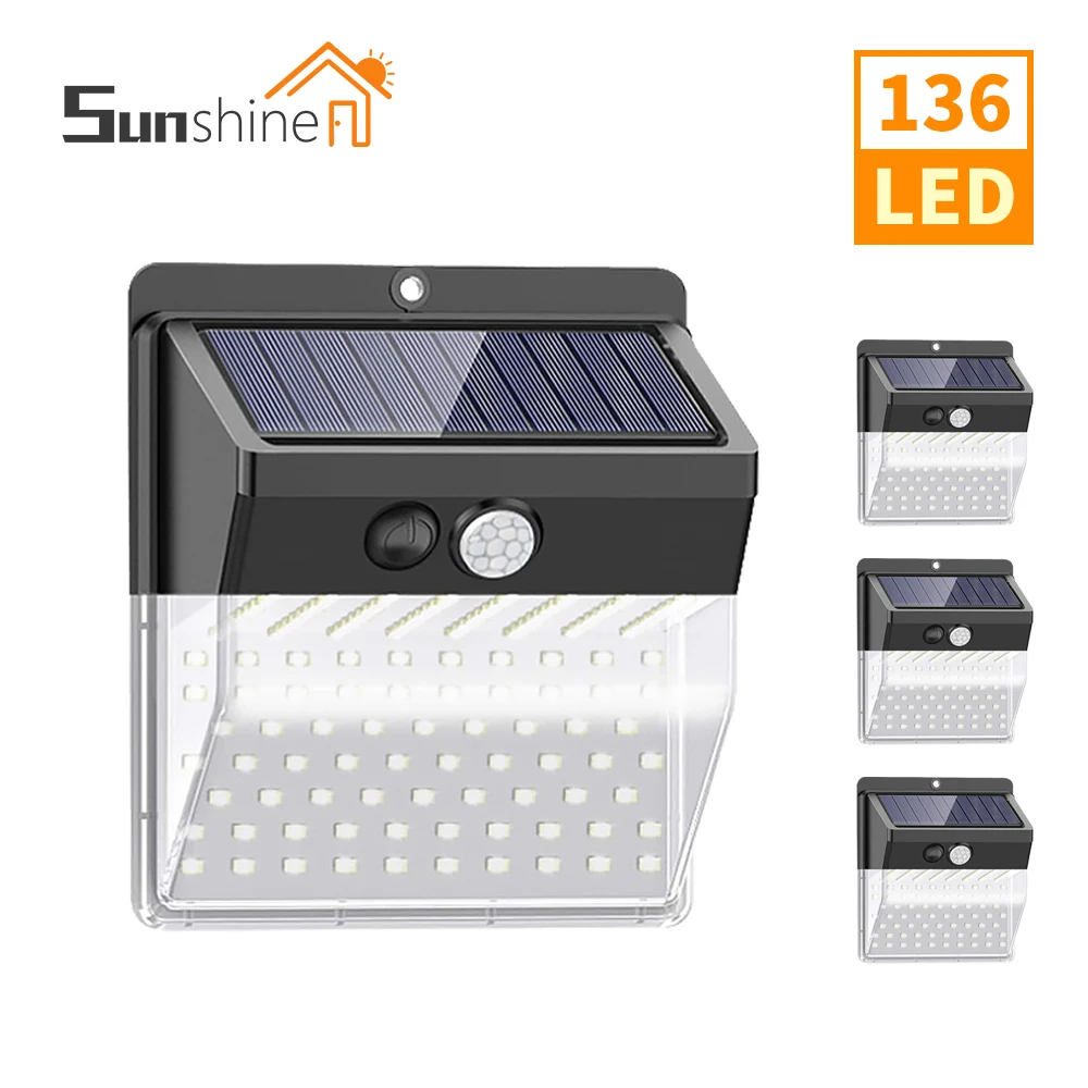 Outdoor Lamp Good Quality LED Solar Wireless Waterproof Lights, Energy Saving Solar LED Outdoor Wall Lights Christmas Decoration