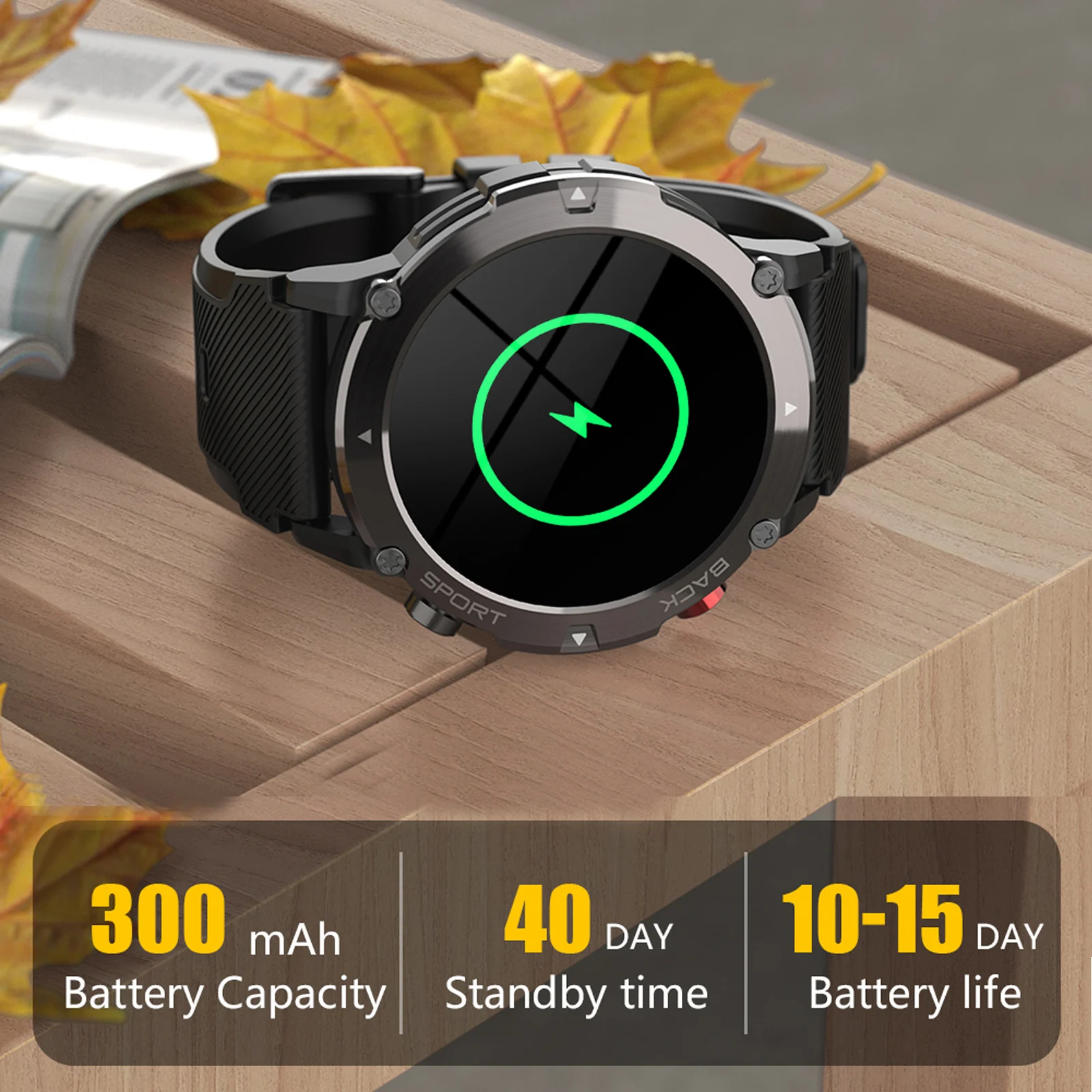 LEMFO Ʈ ġ   ȭ, LF26 MAX IP68  Ʈġ, 2022  ð, 300mAh, 1.32 ġ, 360*360 HD PK, ǰ