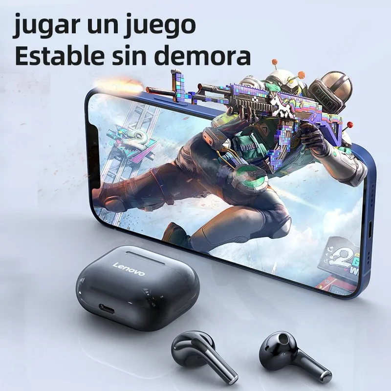 Lenovo LP40 auriculares inalámbricos Bluetooth TWS auriculares con Control táctil auriculares para juegos llamada HD con micrófono auriculares 2025 nueva elección - Imagen 4