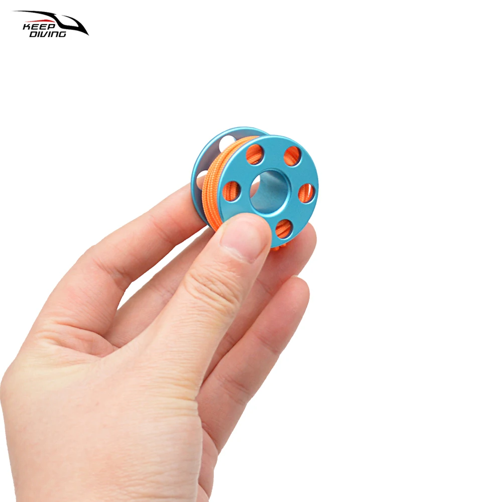 1Pcs Scuba Diving Aluminum Alloy Mini Spool Finger Reel Pendant With High-quality Nylon Ropes Souvenirs For Diving Enthusiasts 6