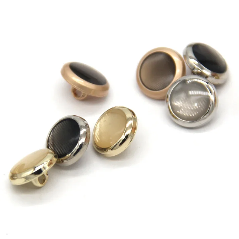 Boutons de chemise ronds et légers en métal doré, 11mm, pour jupes cousues, Mini robe, accessoires de couture faits à la main de haute qualité