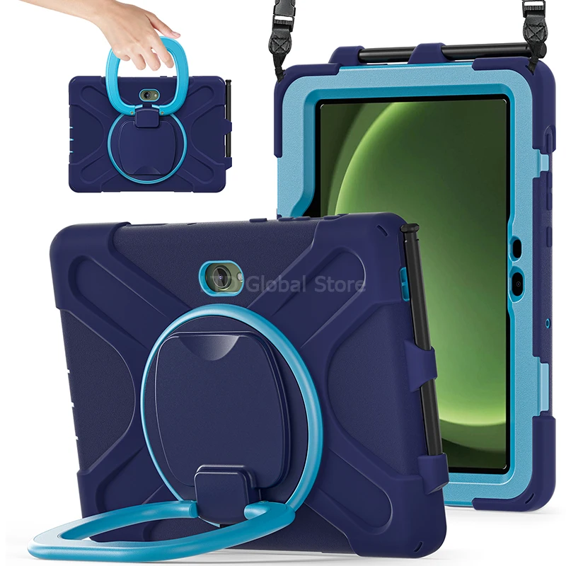 Rugged 360° Rotating Kickstand Tablet Case with Built-in Holder
