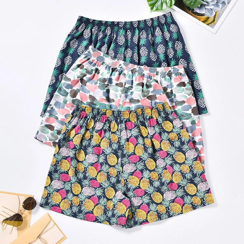 남성용 복서 반바지, 100% 면 속옷, 캐주얼 수면 언더팬츠, 고품질 브랜드, 프린트 루즈 팬티, 편안한 홈웨어 