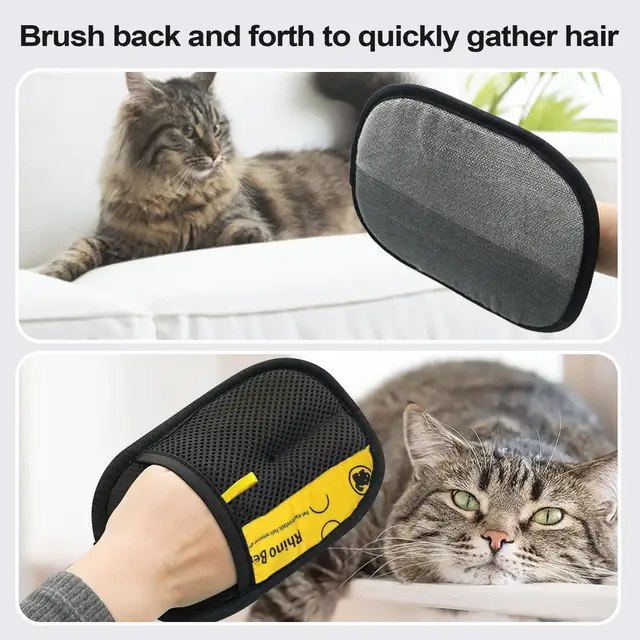 2pcs Cat Grooming Gloves Electrostatic Pet Hair Removal Brush for Cleaning Sofa Carpet clothes Double-sided Pet Hair Remover 3