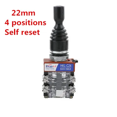 Interruptor de joystick de 22mm con reinicio automático, interruptor basculante cruzado autoblocante de 2/4 posiciones, 2 / 4 HKL-C12, HKL-C22 de HKL-C14