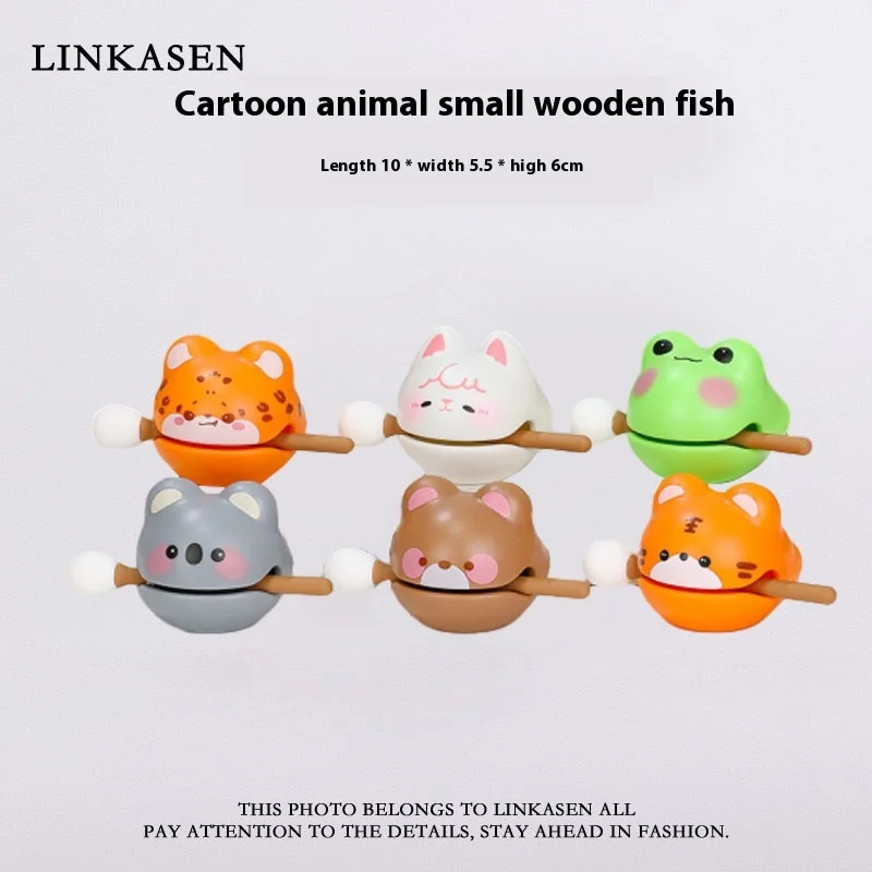 Knocking Toy Small Wooden Fish Healing Emotional Decompression Doll That Can'T Break Abs Desktop Ornament Children'S Day Gift