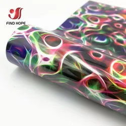 Camo Cloud Flower Pattern Heat Transfer Vinyl Film for DIY Textile and Bag Decoration (Colorful)