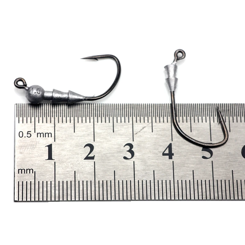 10pcs/bag Small Fishing Weighted Worm Hooks Insert Sinker Nail