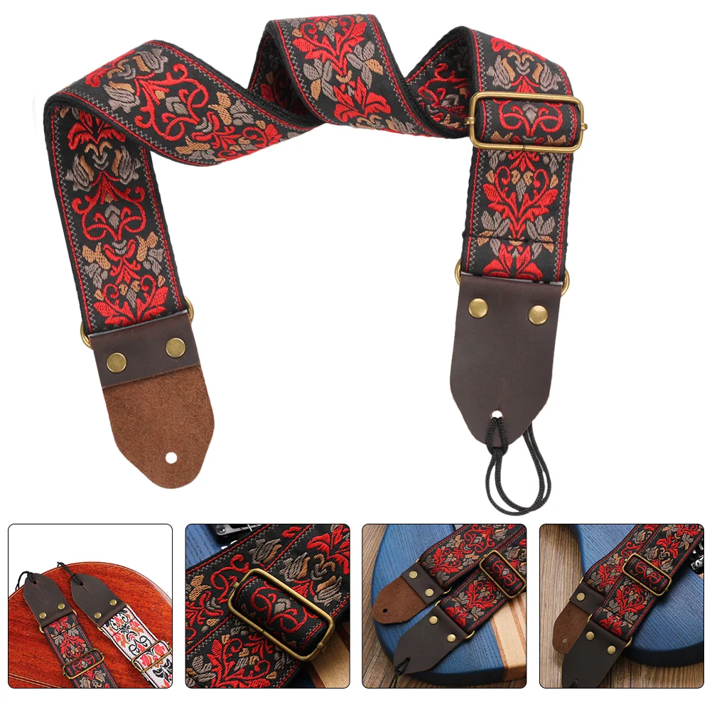 

Guitar Strap Electric Guitar Belt Adjustable Embroidery Guitar Shoulder Strap