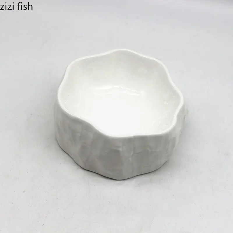 Ceramic Dinner Plate Restaurant Creative Stump Shaped Dessert Plate Sushi Snack Plates Household Solid Color Tableware