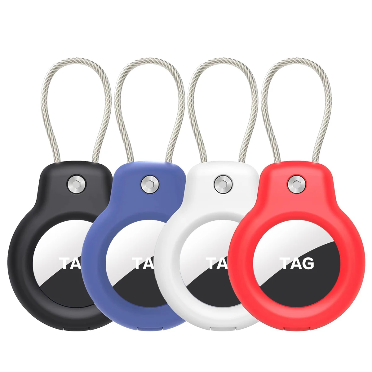 

For Apple Airtags Holder Case Keychain Keys Ring Protective cover For Air tag Dog Tracker Locator Device GPS For airtag Case