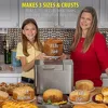 2 LB Stainless Steel Bread Maker with 25 Smart Cooking Programs and Included Accessories, Measuring 5