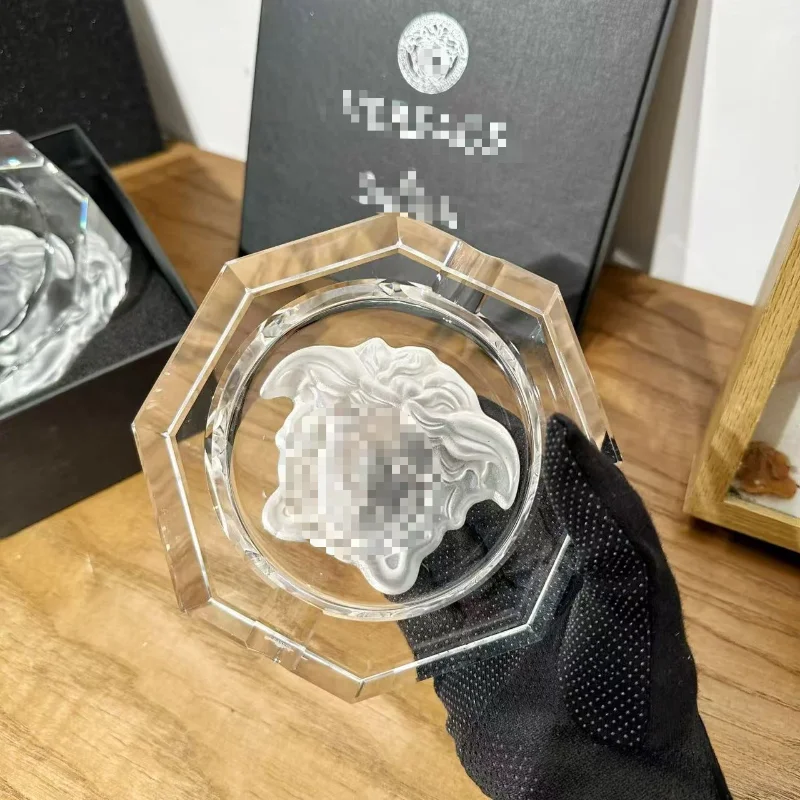 Luxury Crystal Glass Ashtray For Living Room Smoking