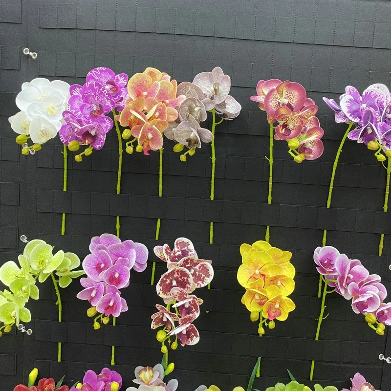 Piante Di Fiori Artificiali 7 Teste Phalaenopsis Giallo Petunia Giardino Di Casa Decorare