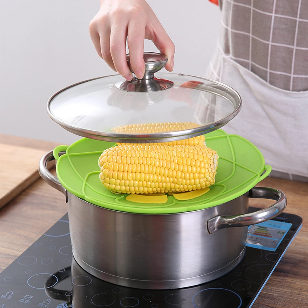 Silicone Lid Spill Stopper Cover For Pot Pan Kitchen Accessories