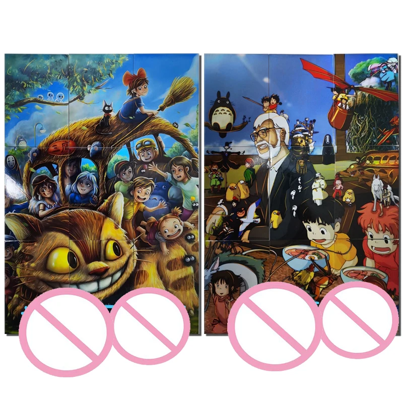 

Anime Miyazaki Hayao Jigsaw Puzzle Kiki Totoro Ponyo Ogino Chihiro No Face Man Game Collection Surprise Man Birthday Gift