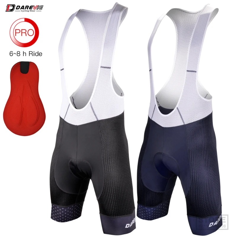 

DAREVIE Cycling Bib Shorts Pro Team Sponge Pad Man 7cm Anti-slip Rubber Gripper Men 6 Hour Ride