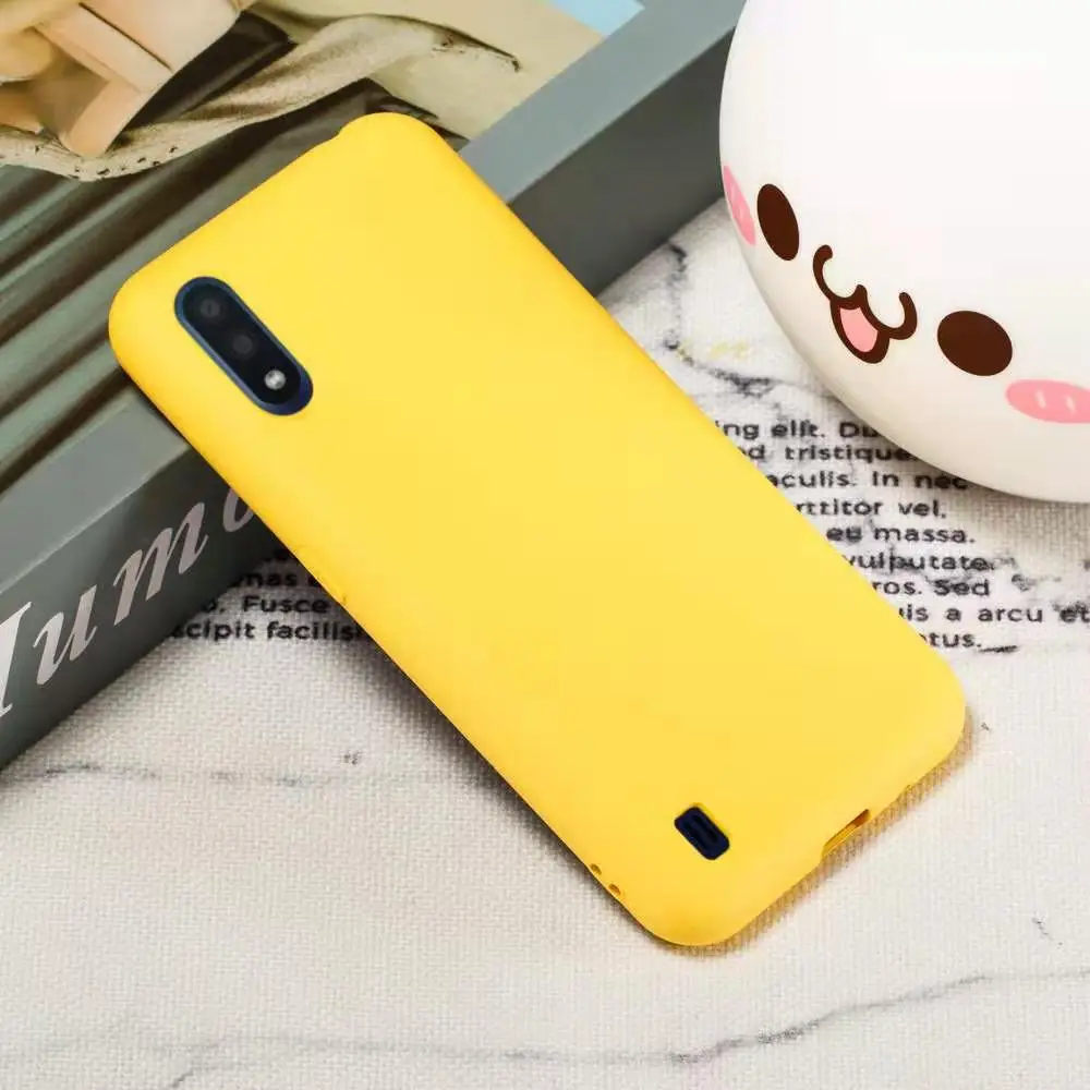 Yellow Matte Silicone TPU Back Cover Phone Case