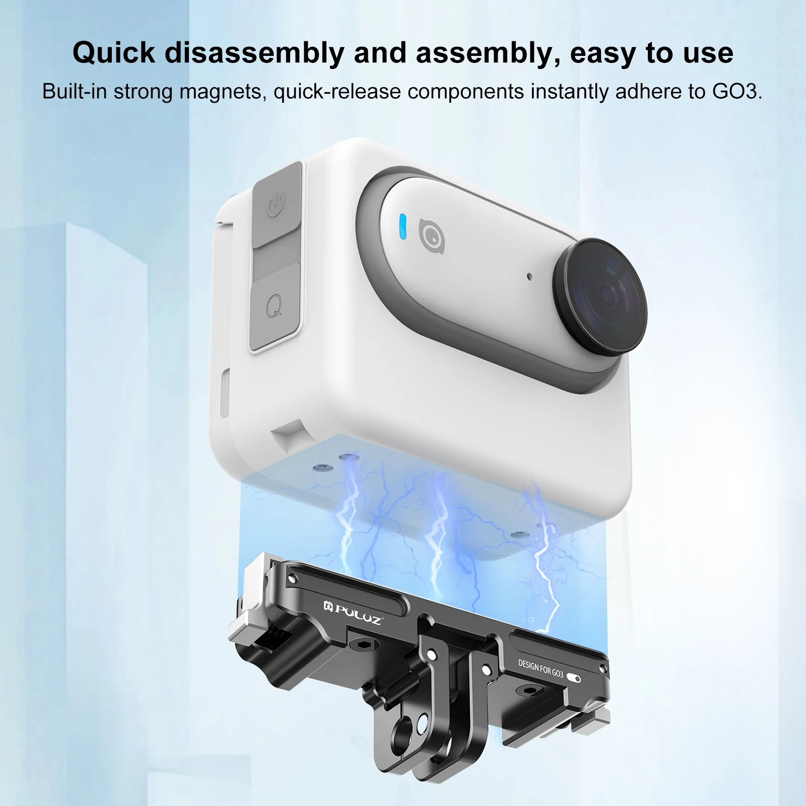 For Insta360 GO3 / GO 3S PULUZ Magnetic Aluminum Alloy Quick Release Base Mount