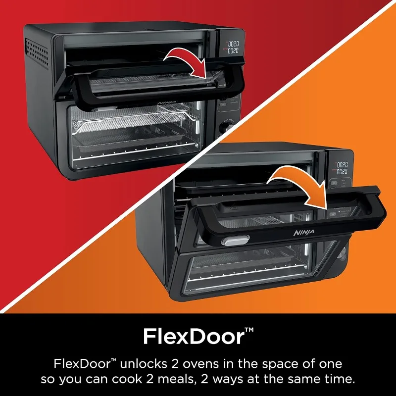 Ninja, Toaster Oven, Double Oven with FlexDoor, FlavorSeal & Smart Finish, Rapid Top Oven, Air Fry, Bake, Roast, Toast, Fry 2