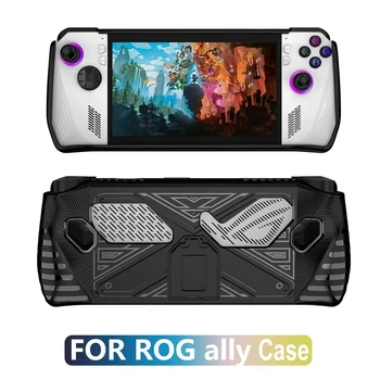 Silicone Protective Cover for ASUS ROG Ally Case Soft Shockproof TPU Handheld Game Console Shell Full Protection with Stand Base 2
