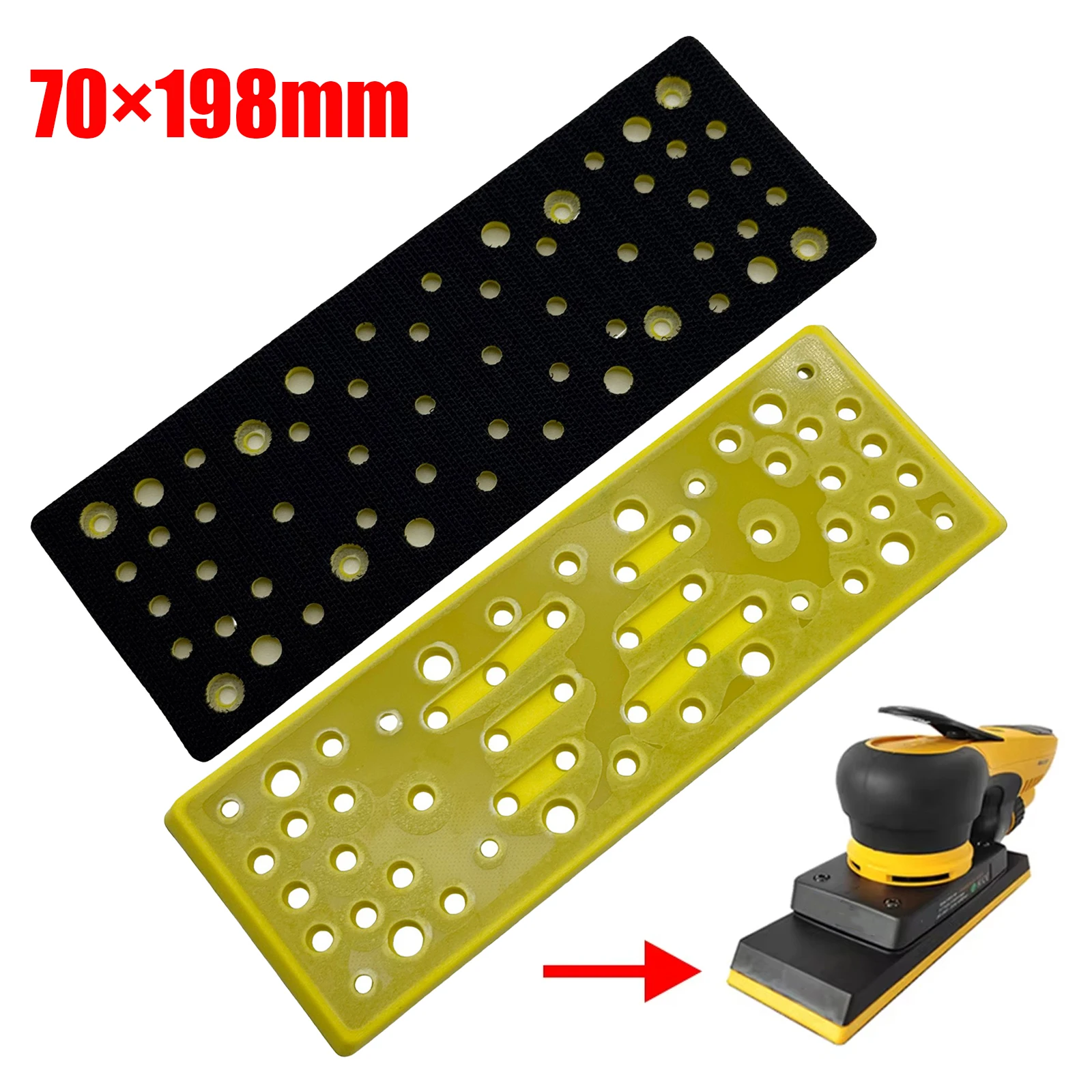Rechteckiges elektrisches Schleifpapier-Maschinenfach 70 × 198 mm für MIRKA FLEX Rechteckige Schleifmaschine, klebrige Scheibe, Elektrowerkzeug-Zubehör