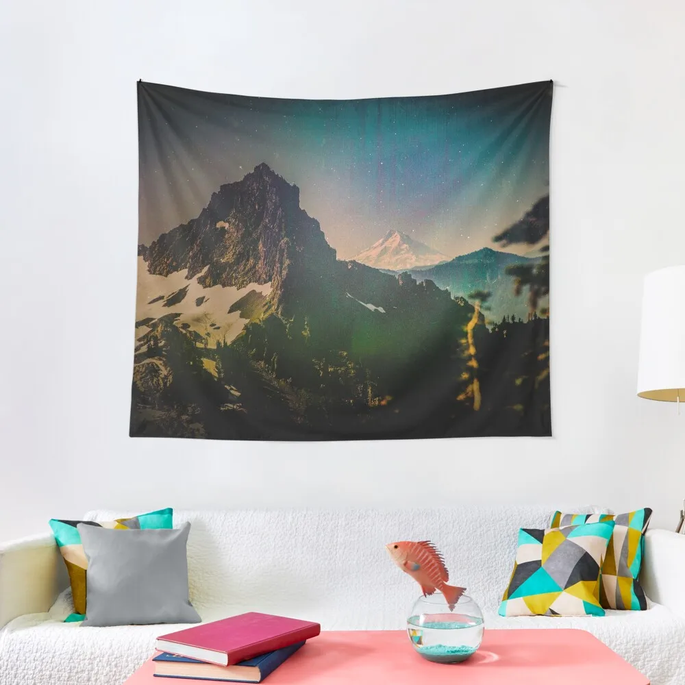 

Mountains and Forest - Mt. Hood Mountain from Mt. Rainier Tapestry Room Decorations Funny Tapestry Wallpapers Home Decor