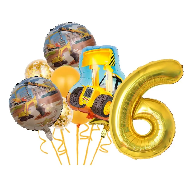 Bauthema Alles Gute zum Geburtstag Dekoration Papierservietten Tellerbecher Konstruktion Geburtsballons Partys Geburtstagszubehör Jungen – Detail 40