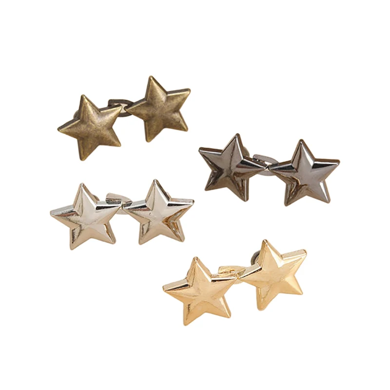 1쌍 탈부착 가능한 금속 별 모양 허리 조임 버튼, 스커트 바지용 조절 가능한 무봉제 버클, 청바지 허리 조임 브로치