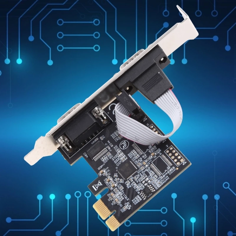 PCIE 2 Port Serial Expansion Card PCI for EXPRESS PCI-E to DB9 x2 RS232 COM Adap chipset controller card