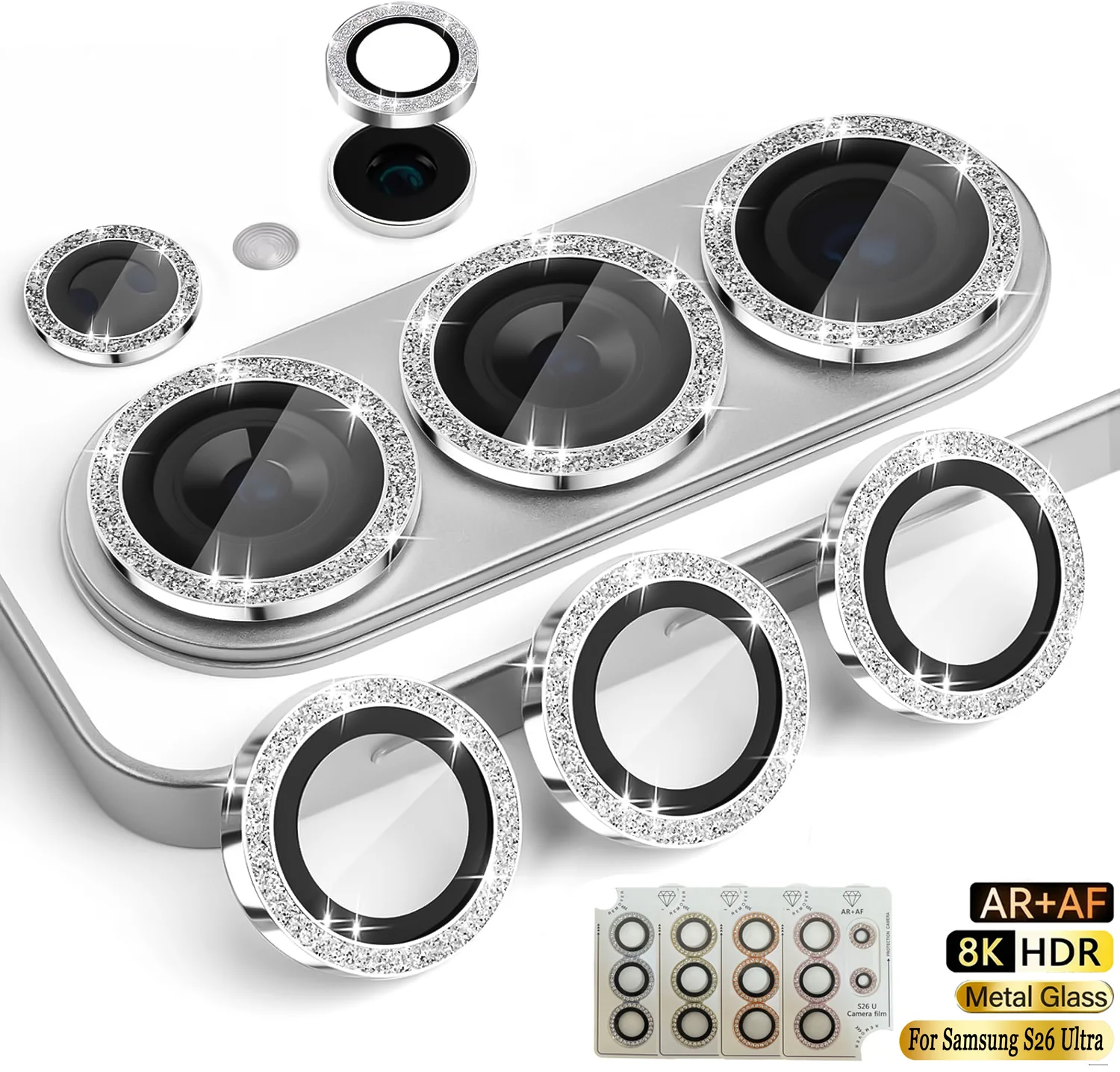 Glitter Diamond Metal Ring Lens Glass Galaxy Ultra Funda For Samsung S26 Plus Af+Ar Phone Camera Protector Glass_voghion.com