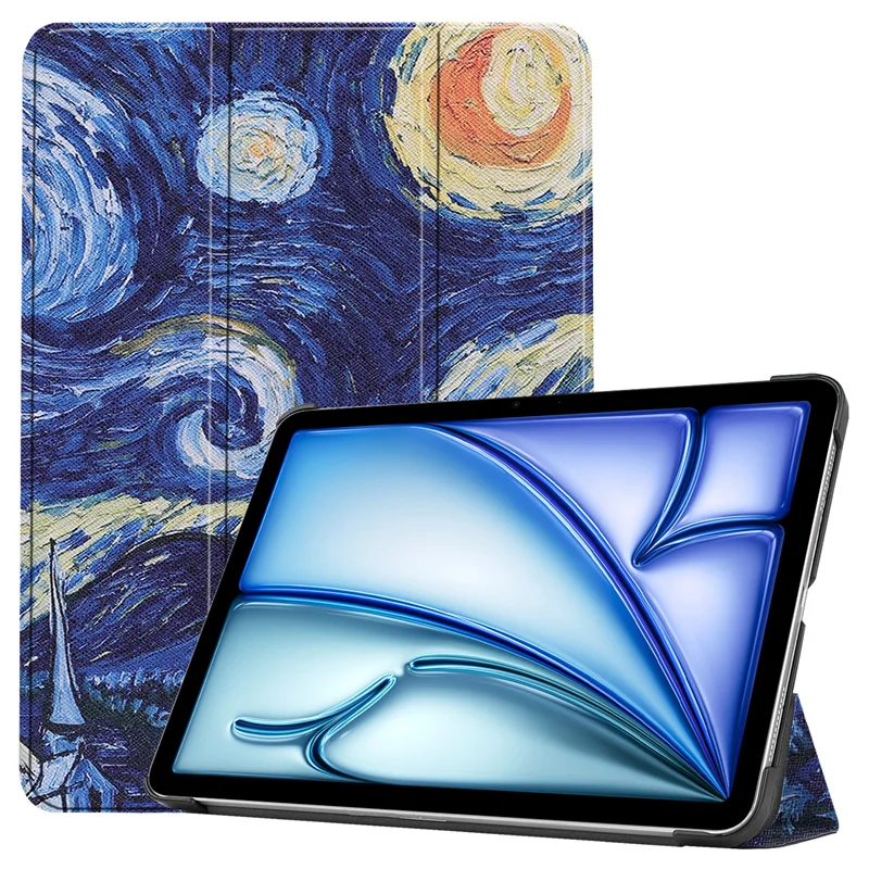 Premium Magnetic Folding PU Leather Tablet Cover for 11 Apple iPad Air 2024 - Kid-Friendly Design