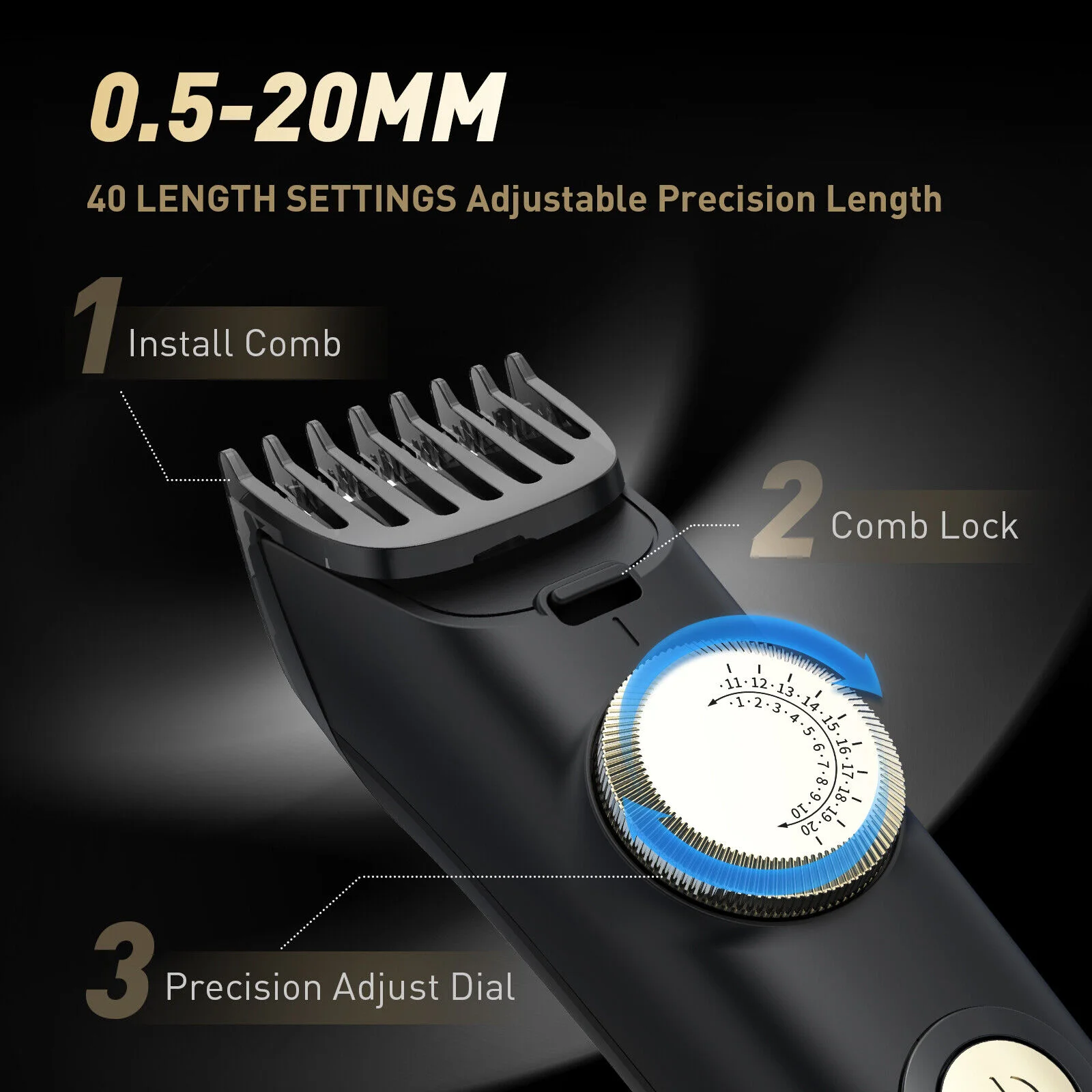 Sejoy Electric Shaver Hair Trimmer Set Razor for Men Hair Clipper Kit Cordless 4