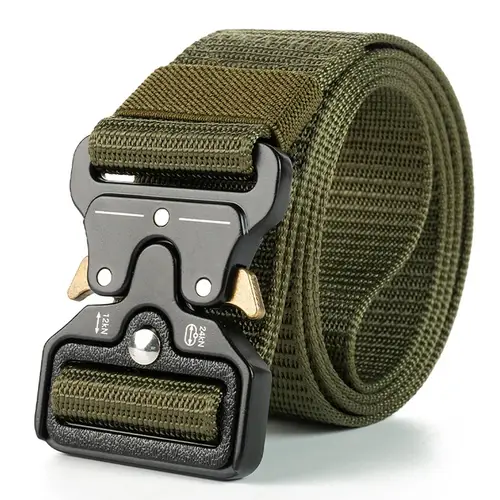 Red Ears Plastic buckle tactical belt men's multifunctional military fan canvas belt outdoor faux nylon training waist belt - Image 29