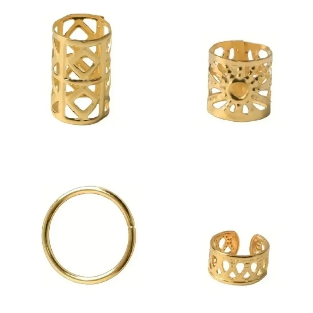 80pcs Dread Locks Hollow Out Hair Ring Hair Braiding Metal Cuff Clips Dreadlocks Beads Dirty Braids Adjustable Hair Braid Tubes