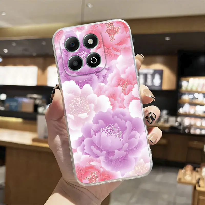 Luxury Clear Shockproof Silicone Soft Phone Case with Transparent Print Design