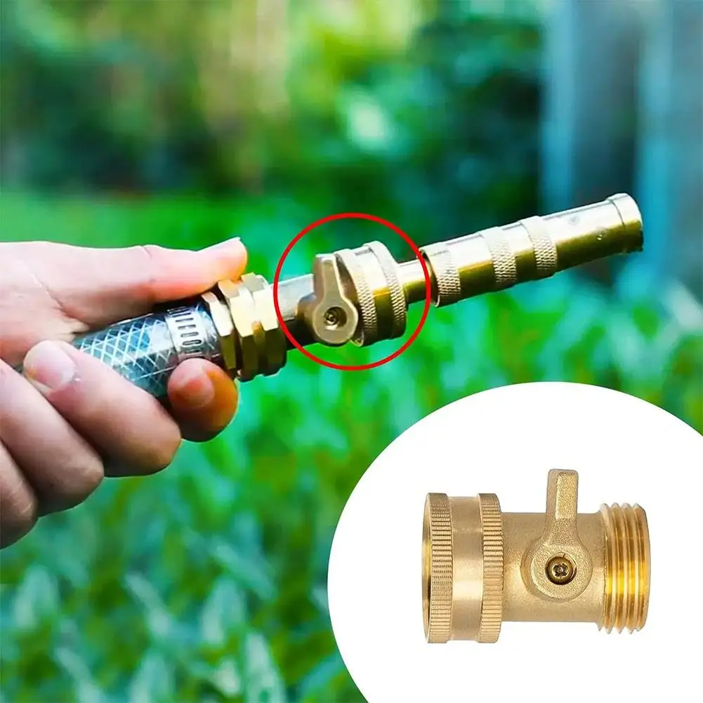 3/4 Garden Hose Shutoff Valve Brass Water Hose Faucet Connector For Garden Watering Coupler Joint Connect Repair Shut
