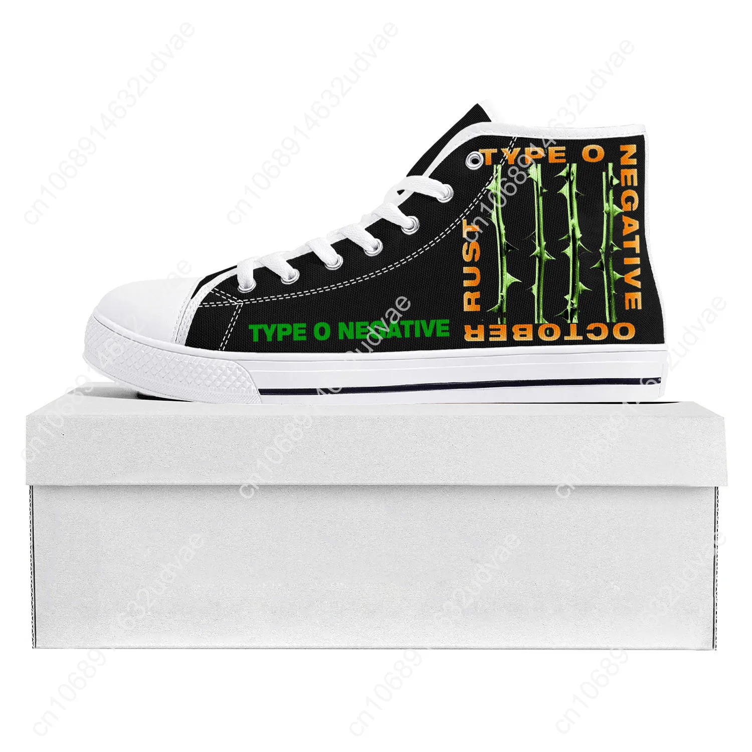 Type O Negative Metal Rock Band High Top High Quality Sneakers Mens Womens Teenager Canvas Sneaker Couple Shoe Custom Shoe White