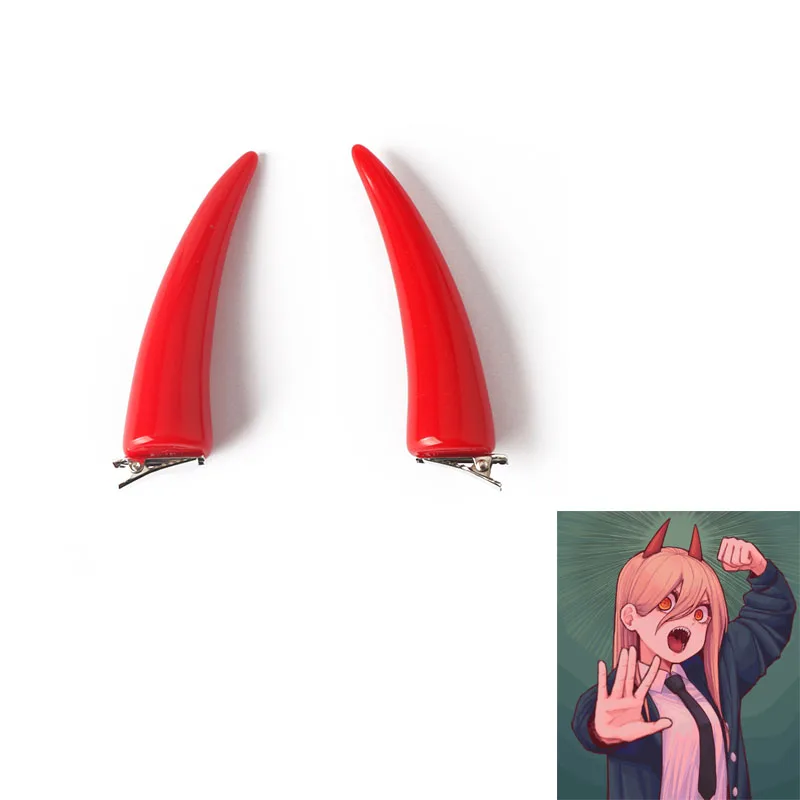 

Power Demon PVC Horn Headwear Anime Chainsaw Man Cosplay Headband Hairpin Prop Halloween