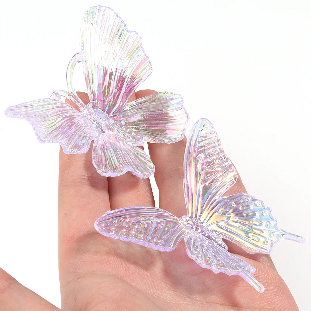 5Pcs/Lot Acrylic Butterfly Gradient Color Transparent Crafts Ornament for Home Festival Decoration Wedding Decor Supplies 1