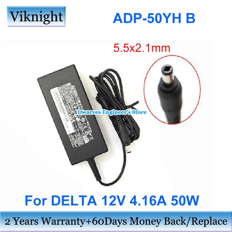 

Genuine 12V 4.16A 50W AC Adapter ADP-50YH B Laptop Charger For DELTA With 5.5x2.1mm Tip Power Supply